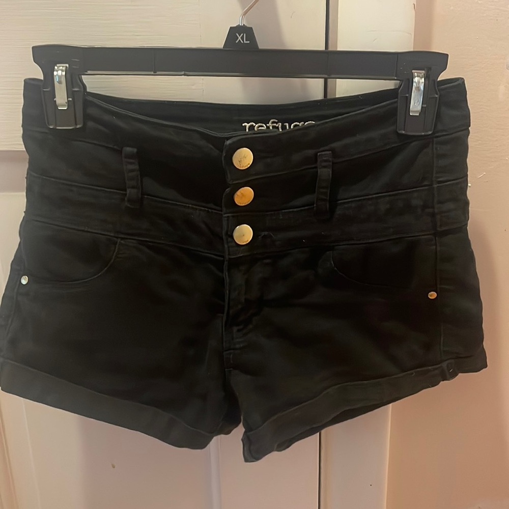 Black high rise shorts